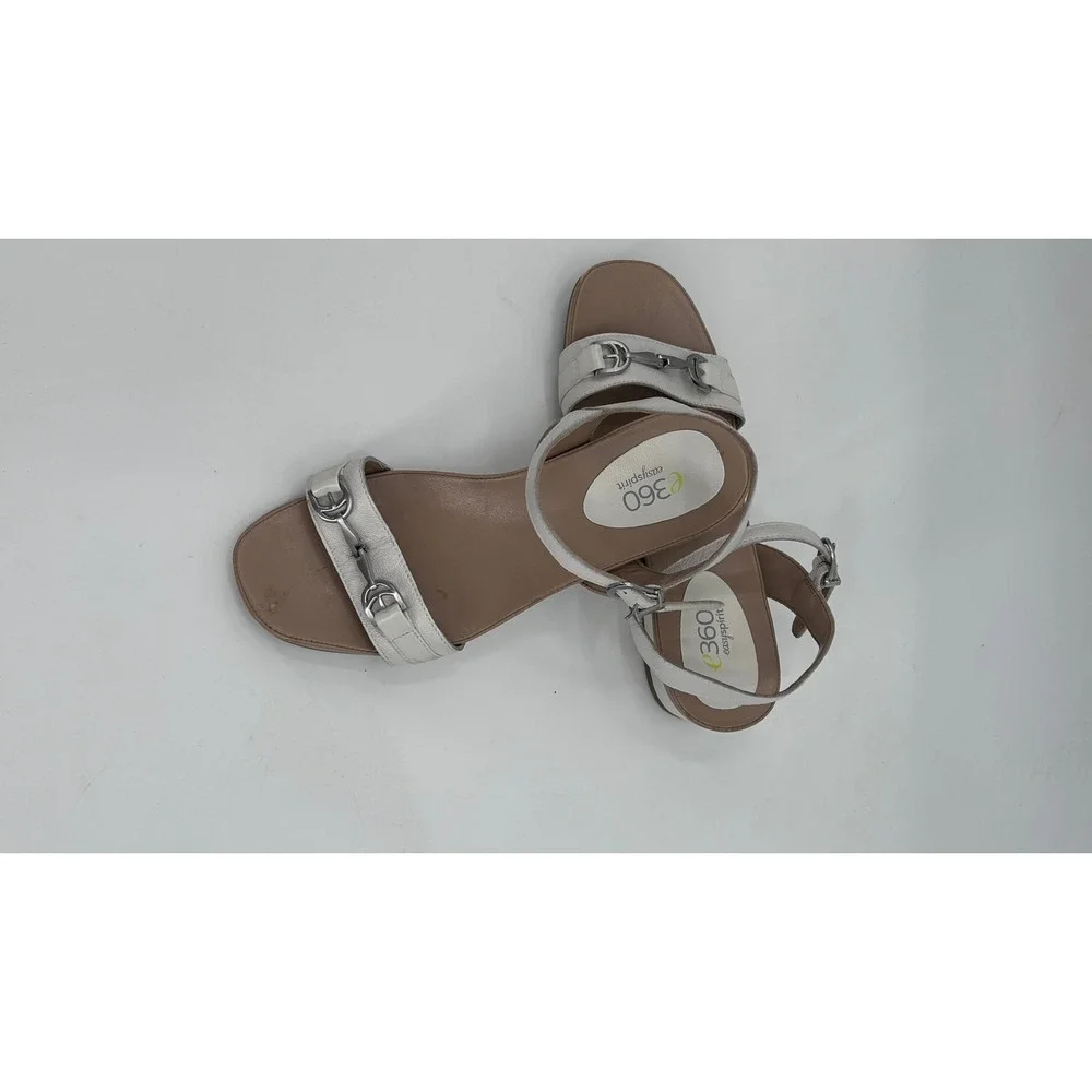 Easy Spirit e360 White Slingback Comfort Sandals Size 6 Horsebit Accent Summer